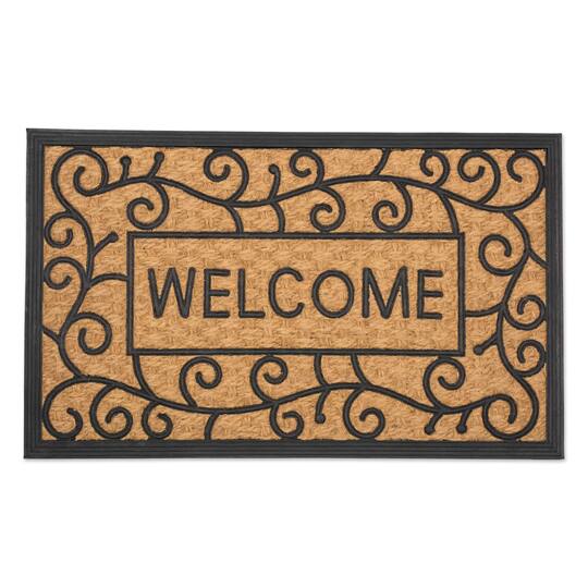 DII® Tuffridge Light Swirls Welcome Coir & Rubber Doormat